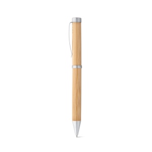 Stylo en bambou avec mécanisme twist et clip en métal, vue 4